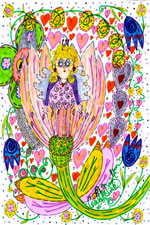 The Lotus Fairy Doodle Art 4 X 6